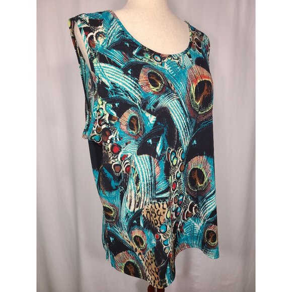 Drapers Studio Long Sleeves Womens Shirt Top 2 Piece Set Peacock Size L A100 - Picture 3 of 14